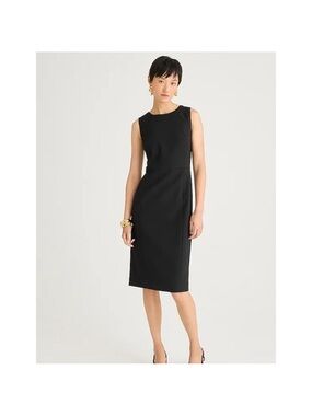 J. Crew Black Sleeveless Midi Sheath Dress 8